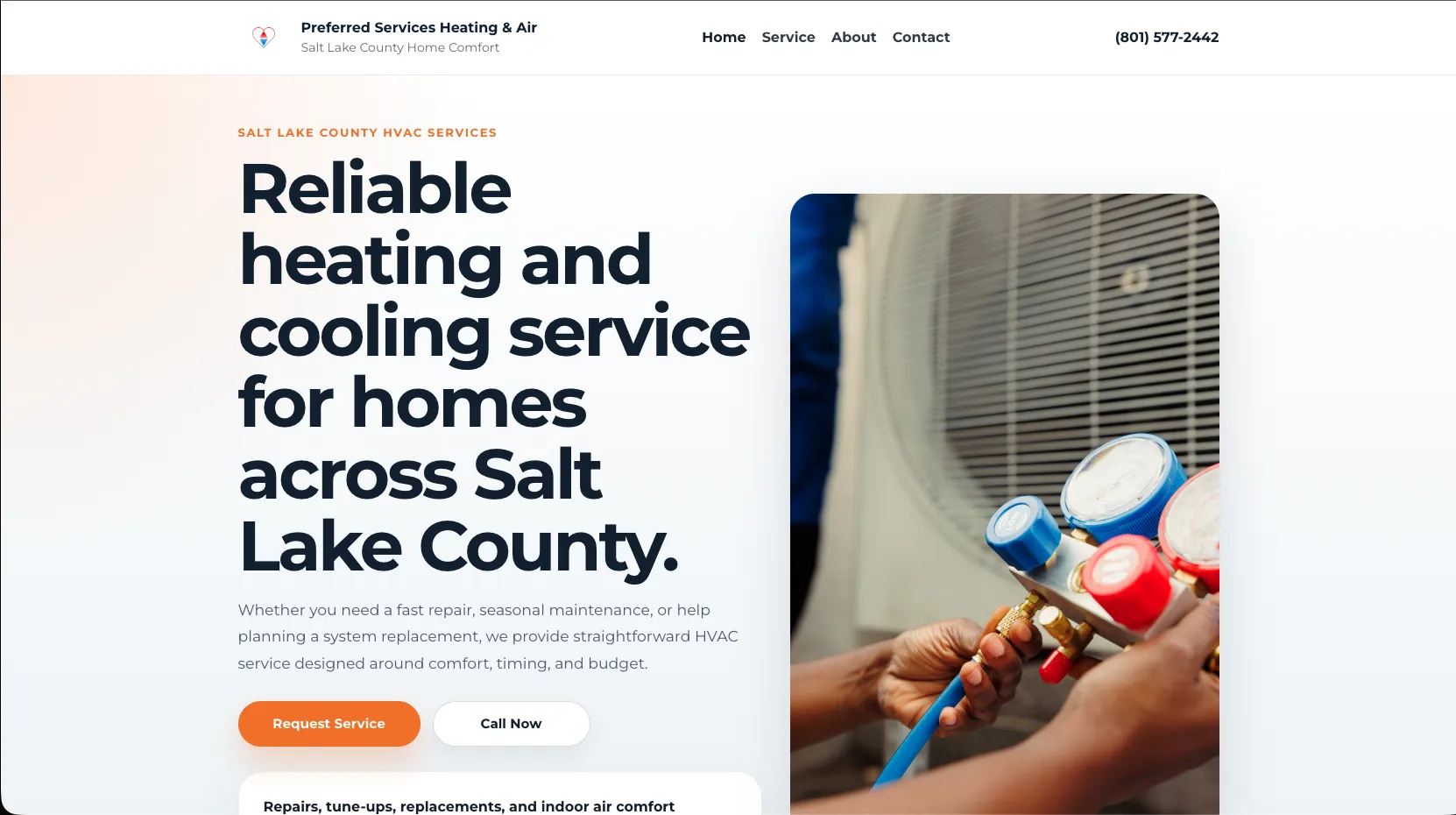 Preferred Services H&A website